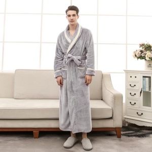 New Supper Warm Soft Fleece Bathrobe Unisex Christmax Gift